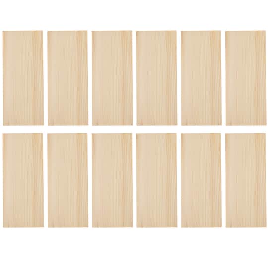 Make Market; 12 Pack: 12" x 5.25" Clear Pine Craft Wood by Make Market®; Category:Wood Burning & Carving; Image:1